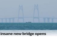 World’s longest sea bridge finally opens