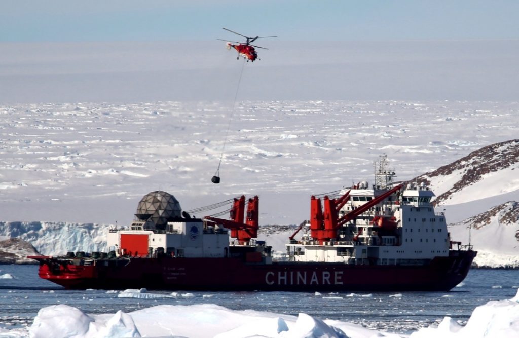 China's icebreaker Xuelong leaves research base in Antarctica on way back home