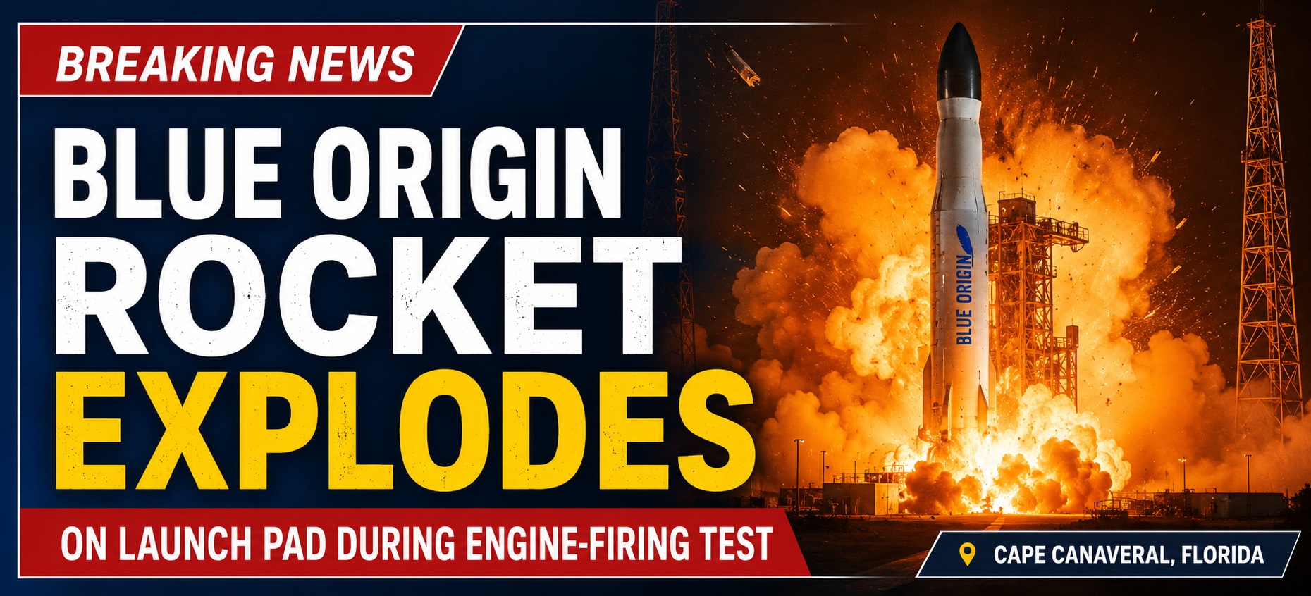 Fireball Over Florida: Blue Origin’s Giant Moon Rocket Explodes in a Night of Chaos