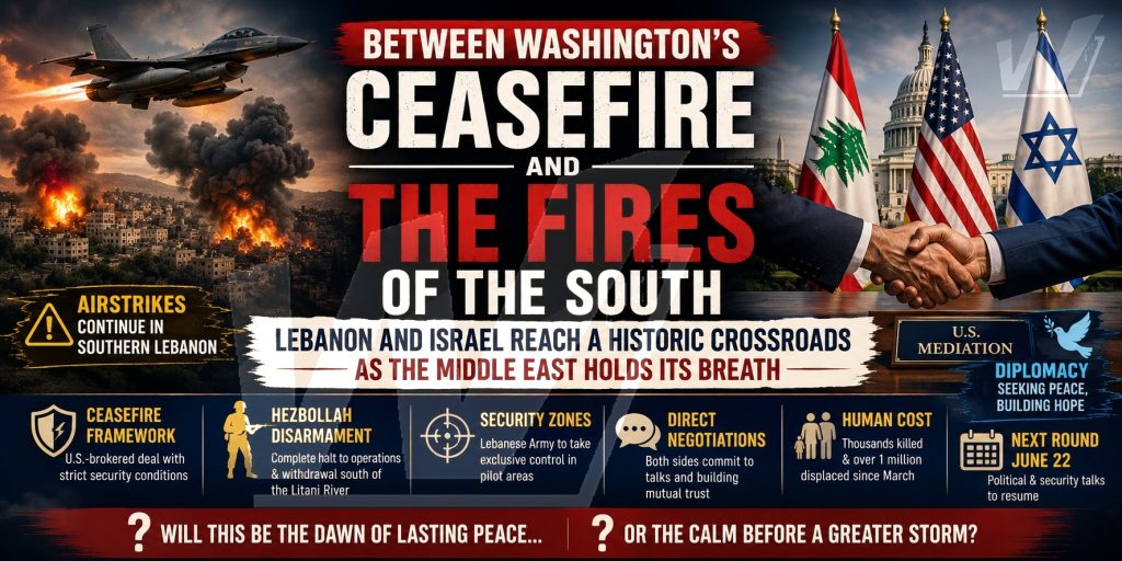 Between Washington’s Ceasefire and the Fires of the South: Lebanon and Israel Reach a Historic Crossroads as the Middle East Holds Its Breath