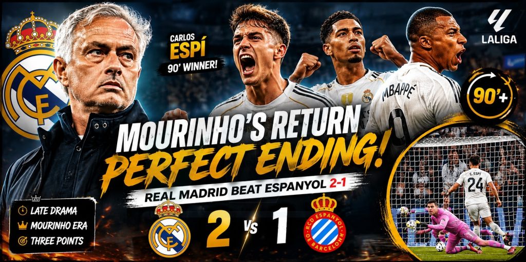 Real Madrid Beat Espanyol 2-1 as Carlos Espí Seals Dramatic Mourinho Return