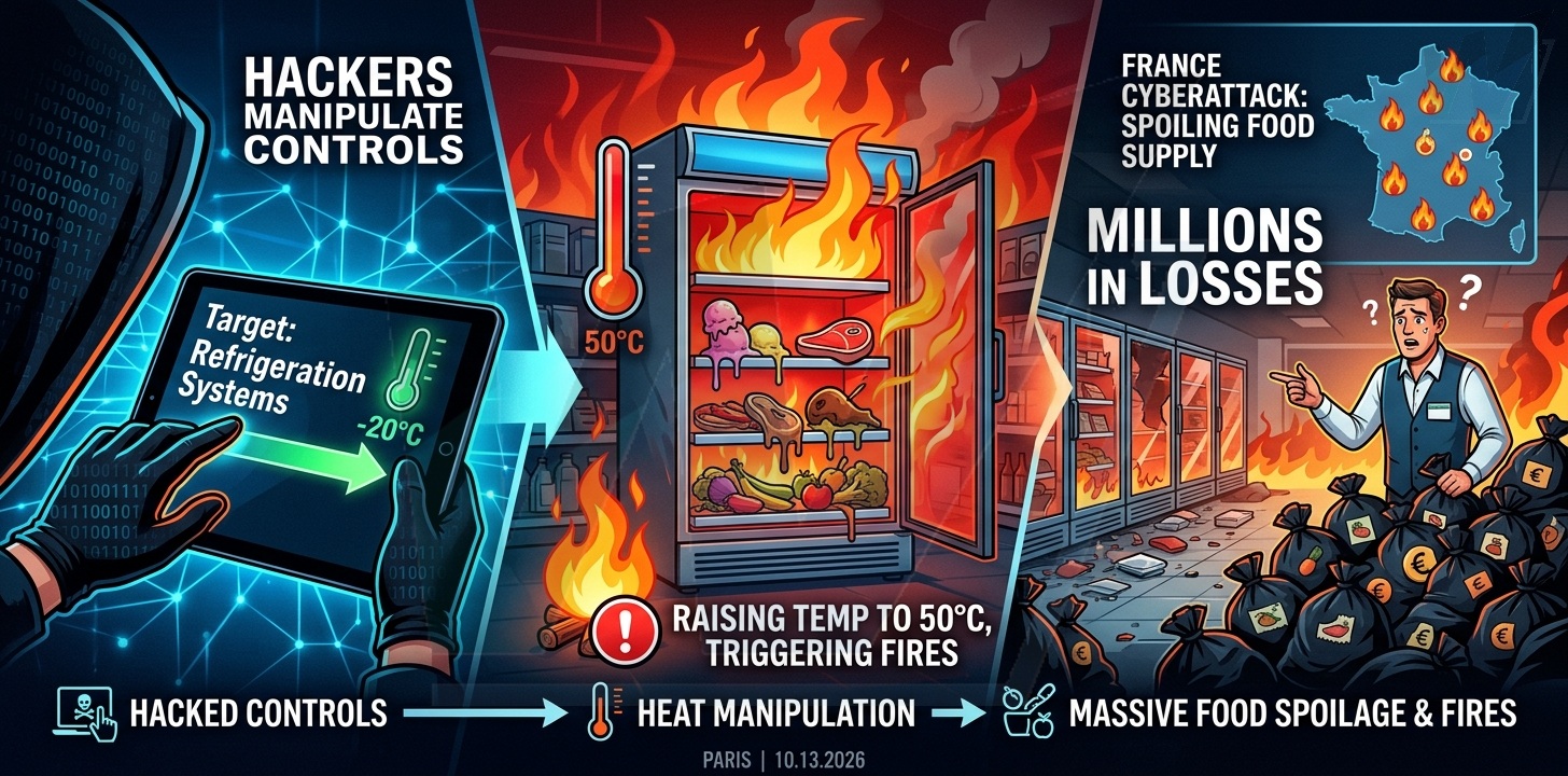 France Supermarket Cyberattack: Hackers Heat Fridges to 50°C, Trigger Fires and Millions in Losses